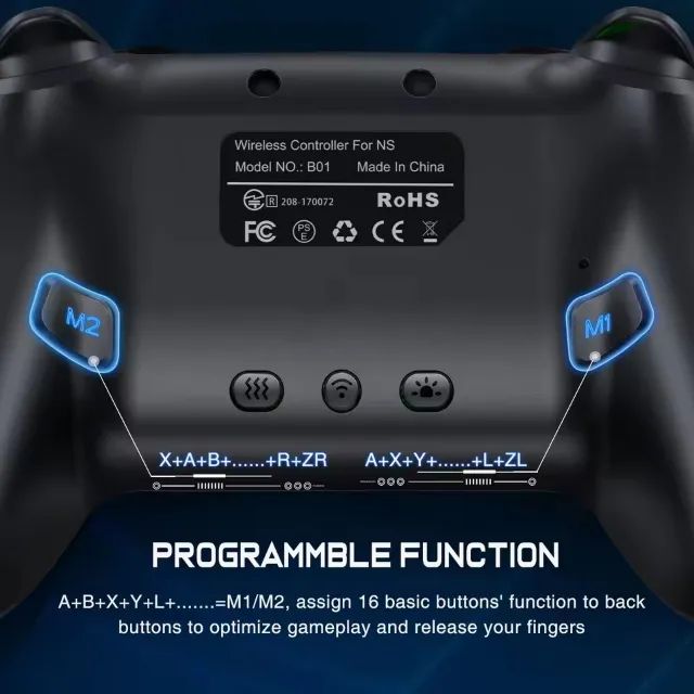 Contole Dinofire Wireless Bluetooth RGB, Nintendo Switch/PC/Android - Foto 2