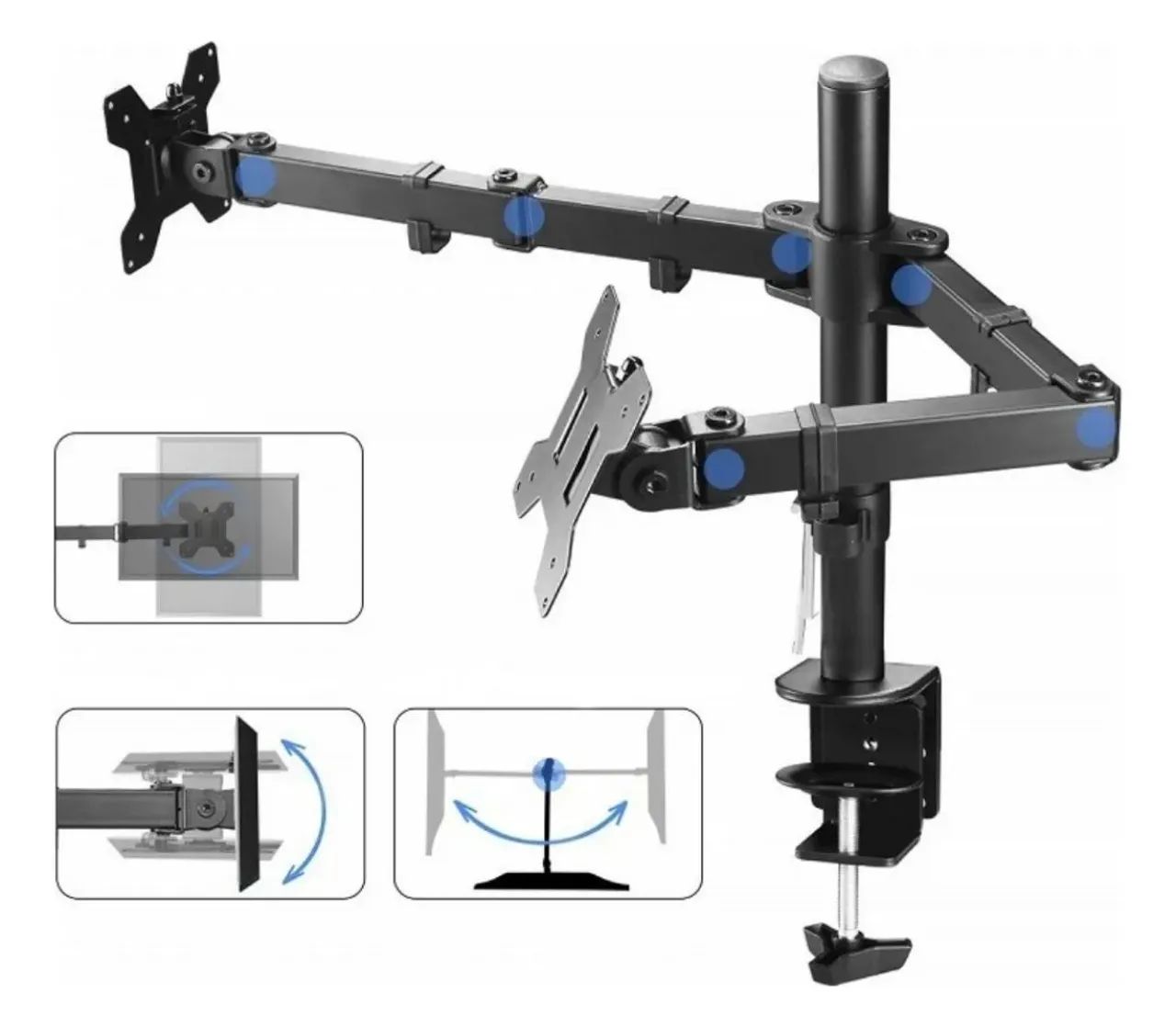 Suporte para Monitor Duplo Articulado com Gestão de Cabos - Foto 2