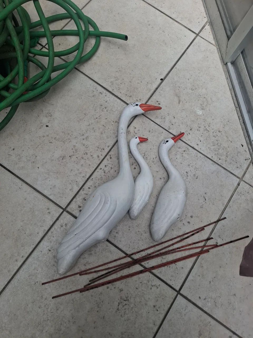 Conjunto 3 garças de jardim - Foto 2