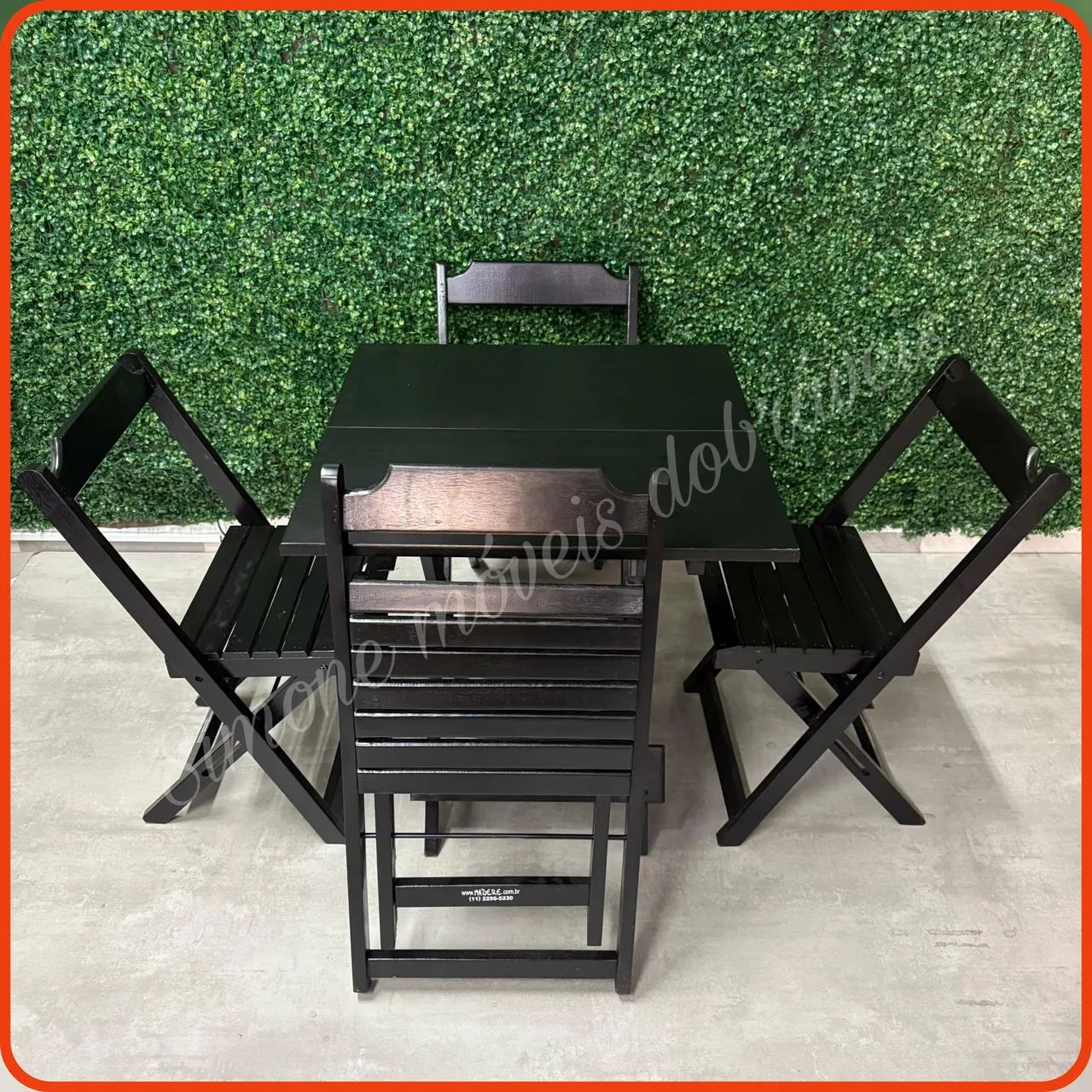 Conjunto Dobrável Madeira maciça  - Foto 3