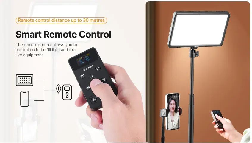 Painel Led Ulanzi/vijim k22 kit completo com suporte de mesa, controle - Foto 2