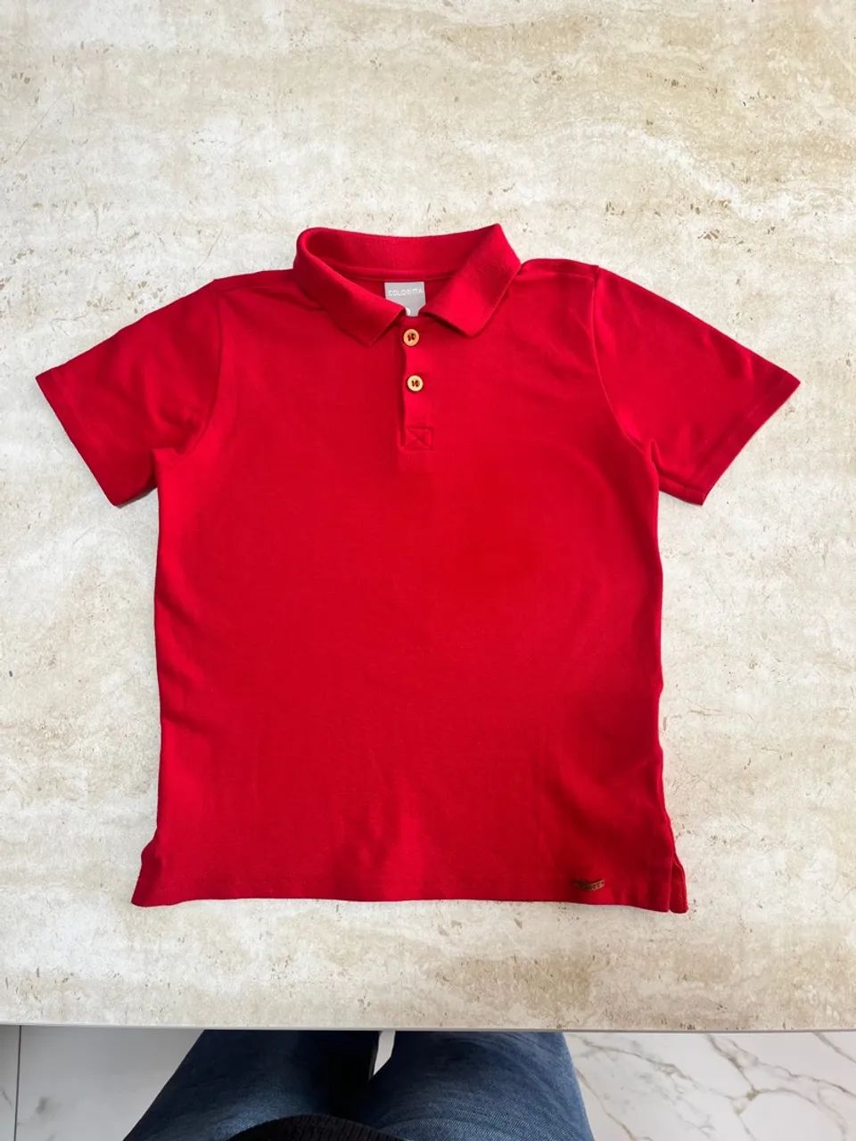 Camisa Polo Vermelha Infantil Coloritá - Tam 8