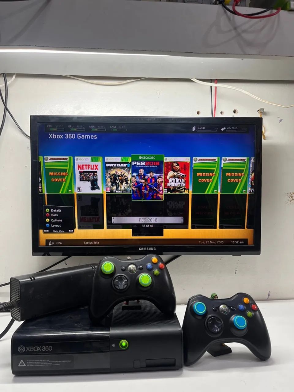 Xbox 360 com Jogos e Controles