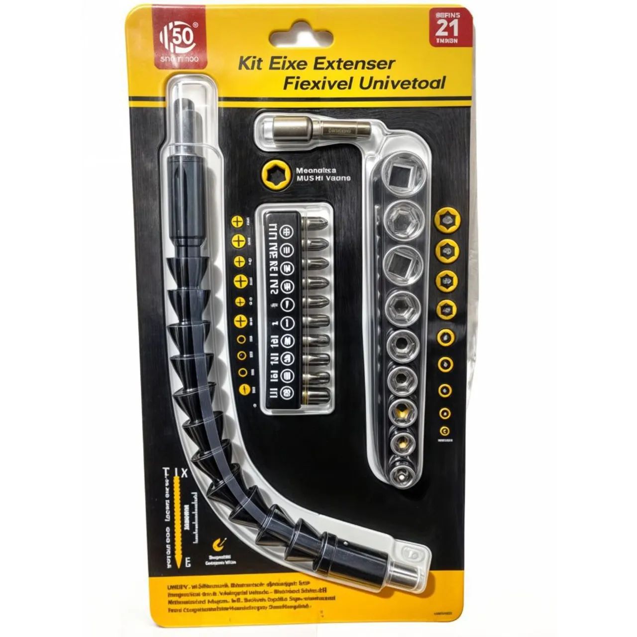 Extensor bicos ponteiras e bits 21 pcs para parafusadeira