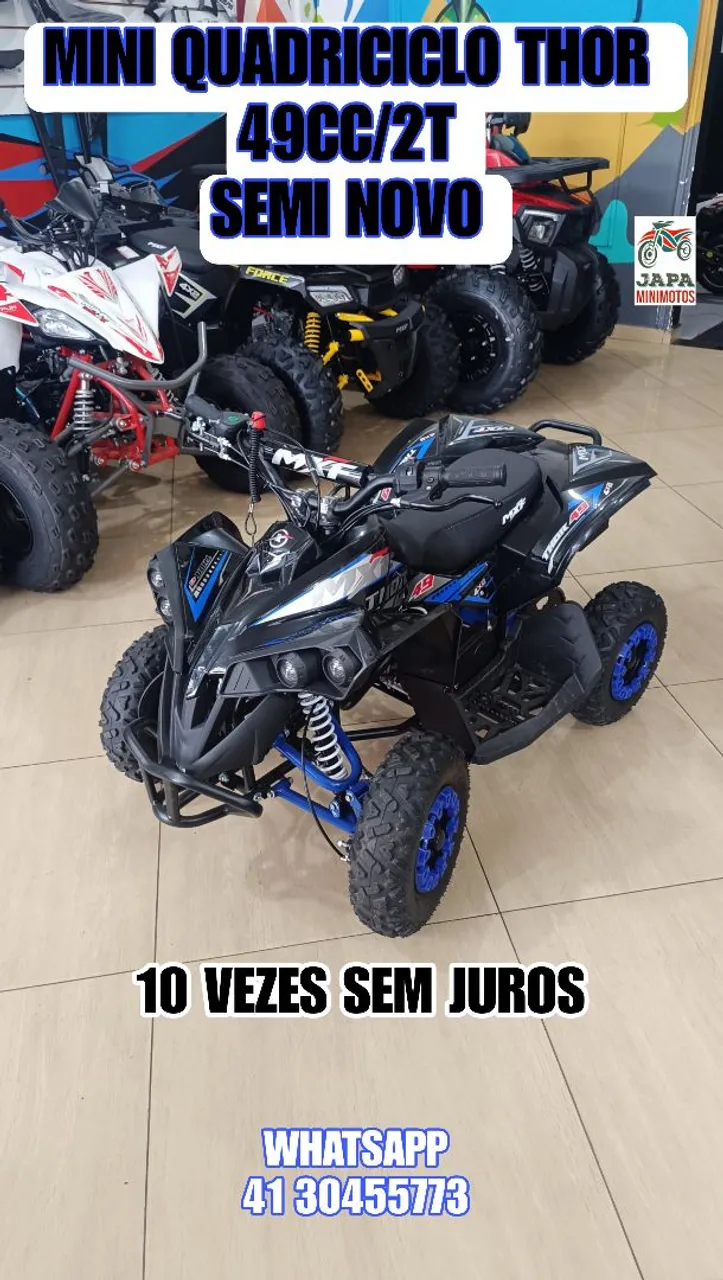 Mini Quadriciclo Thor Semi Novo 49cc 2t Partida Elétrica Em 10 Vezes Sem Juros