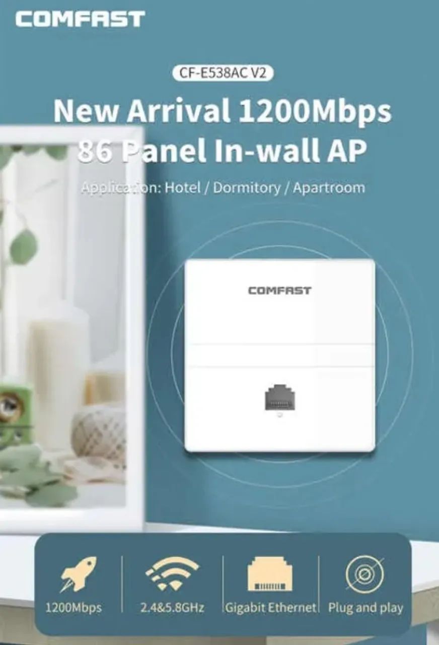 Access Point COMFAST CF-E538AC - WiFi AC1200 Profissional!