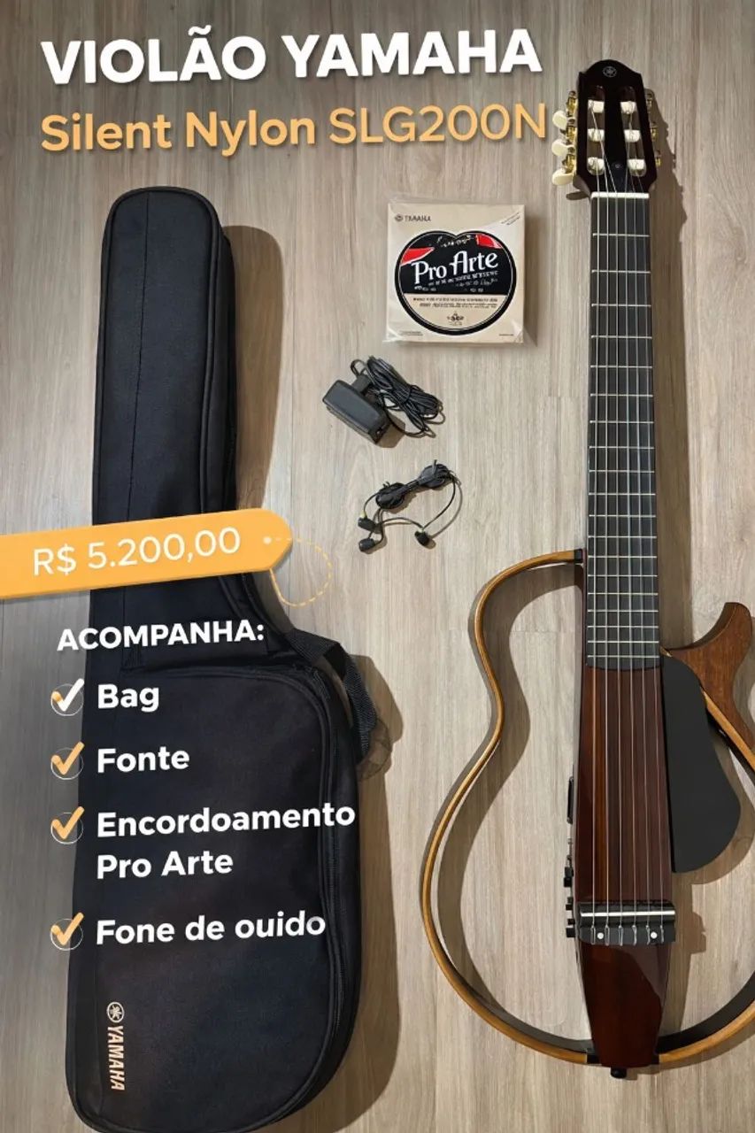 VIOLÃO SILENT SLG 200N