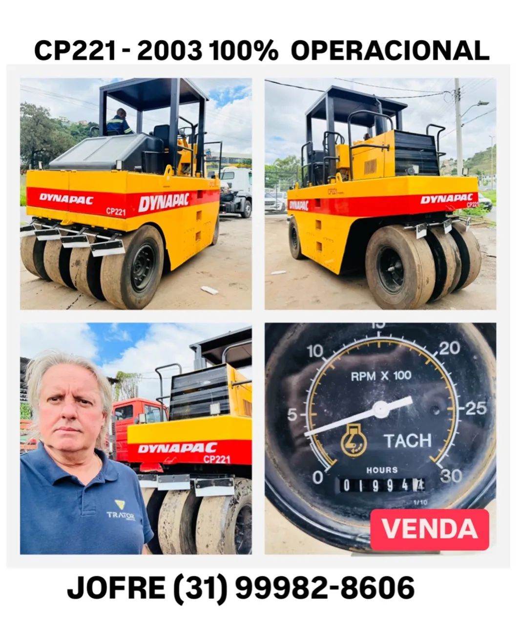 Rolo de pneus Compactador DYNAPAC CP221 - Foto 3