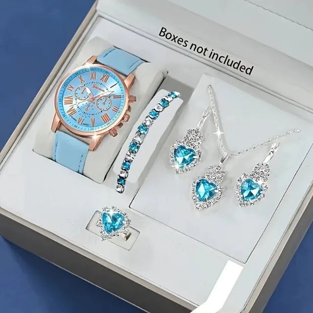 Conjunto de joias, pulseira de couro PU, caixa de liga de zinco.
