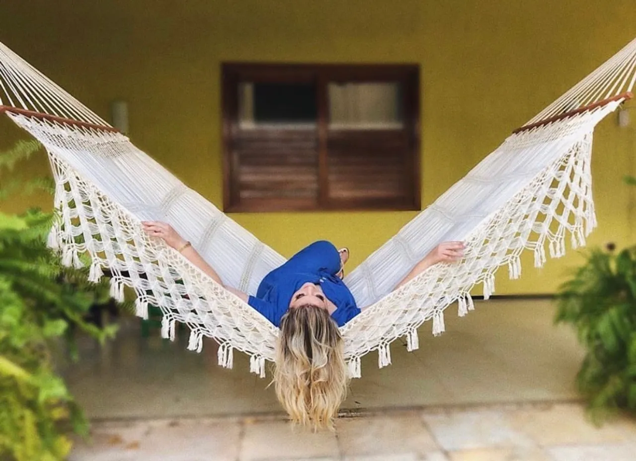 Rede de descanso em algodão para relaxar