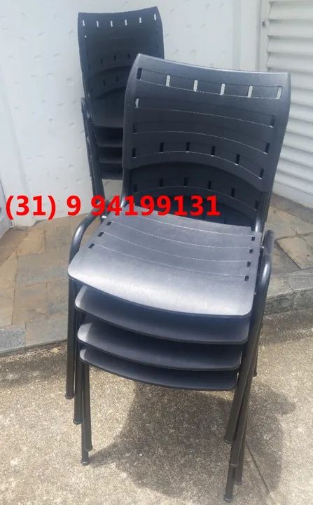 Cadeiras novas iso Polipropileno cor preta Frete grátis - Foto 5