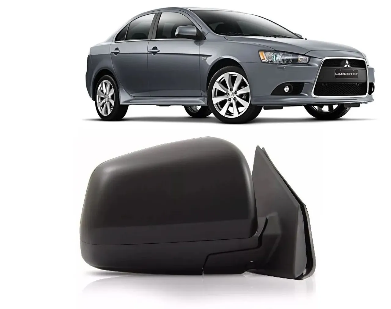Retrovisor Mitsubishi Lancer 11/19 elétrico. Direito