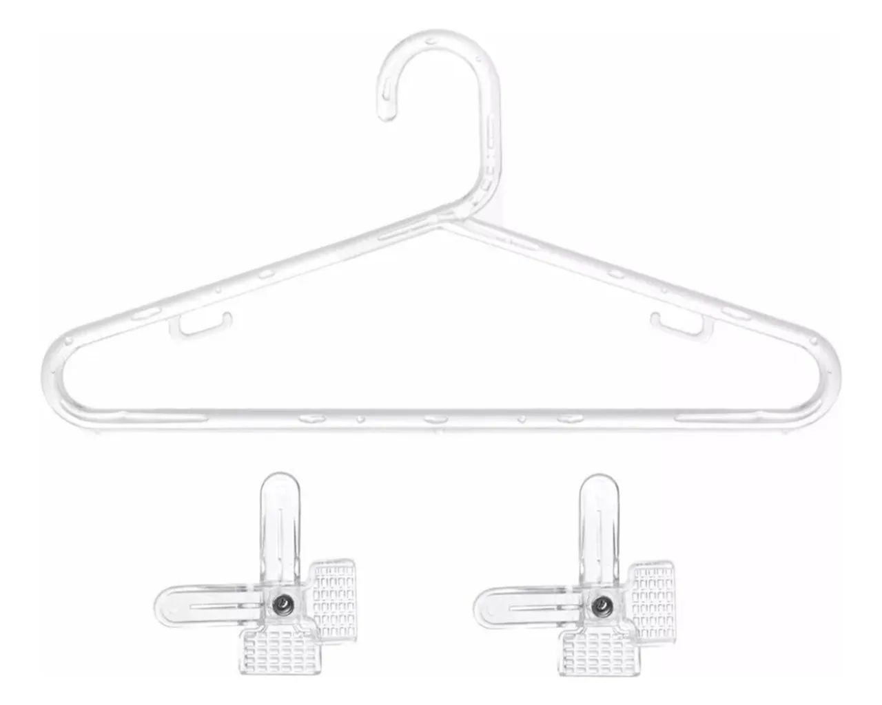 Cabide acrílico transparente + presilha - Foto 2