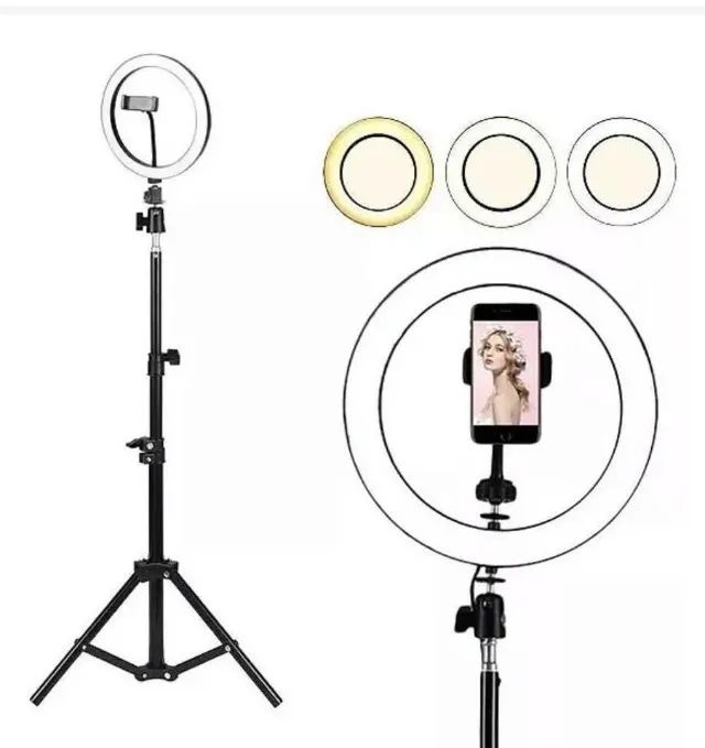 Ring Light Iluminador Portátil 10 polegadas c/ Tripé 2,10 ( Promoção) - Foto 2