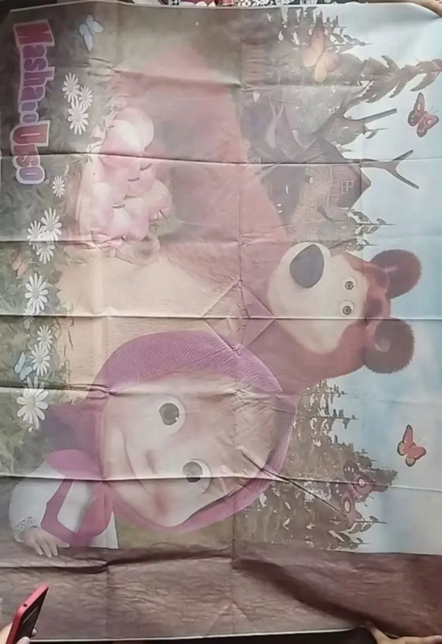 Painel Decorativo e topo de bolo Masha e o Urso