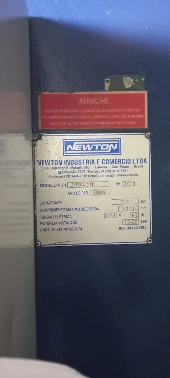 PRENSA DOBRADEIRA NEWTON PDH 20040 4000X200TONS - Foto 2