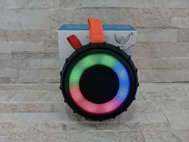 Caixa de Som Bluetooth a Prova D'agua formato Pneu Led RGB Portátil - Foto 2