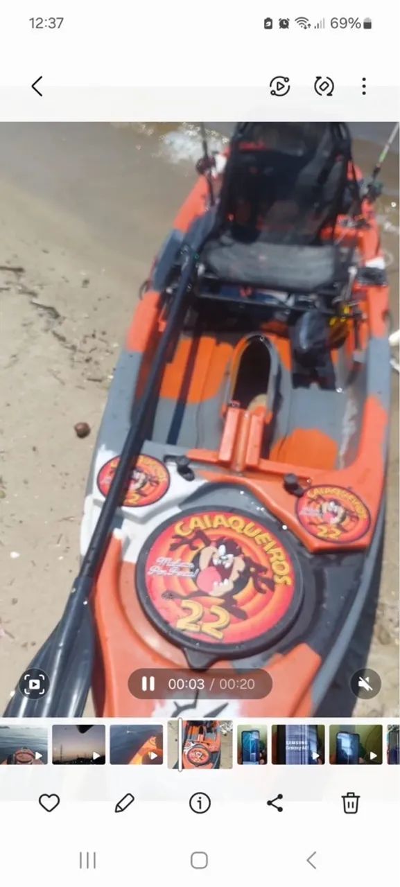 Vendo KAIAK com moto e remo R$ 4,500 - Foto 11