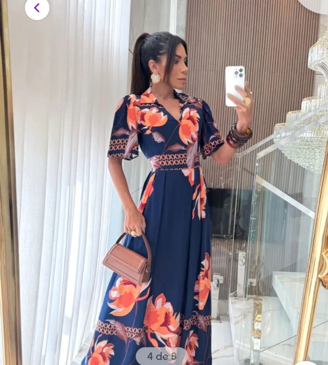 Vestido Longo Floral Elegante