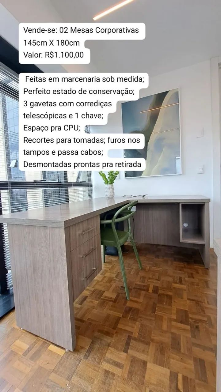 CONJUNTO 2 Mesas de Escritório PERFEITAS