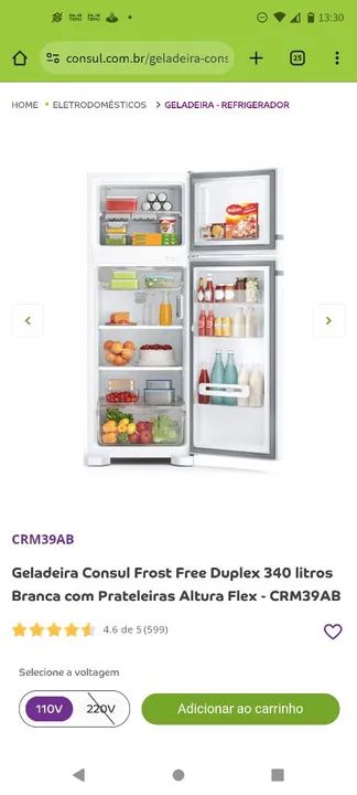Geladeira Duplex Frost Free Crm39 Consul - Foto 4