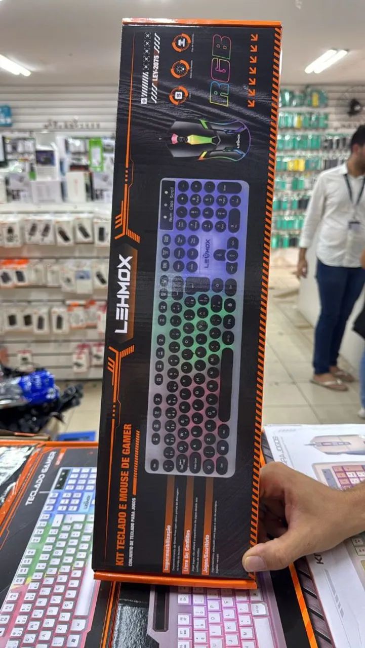 Kit Teclado e Mouse Gamer LEHMOX RGB