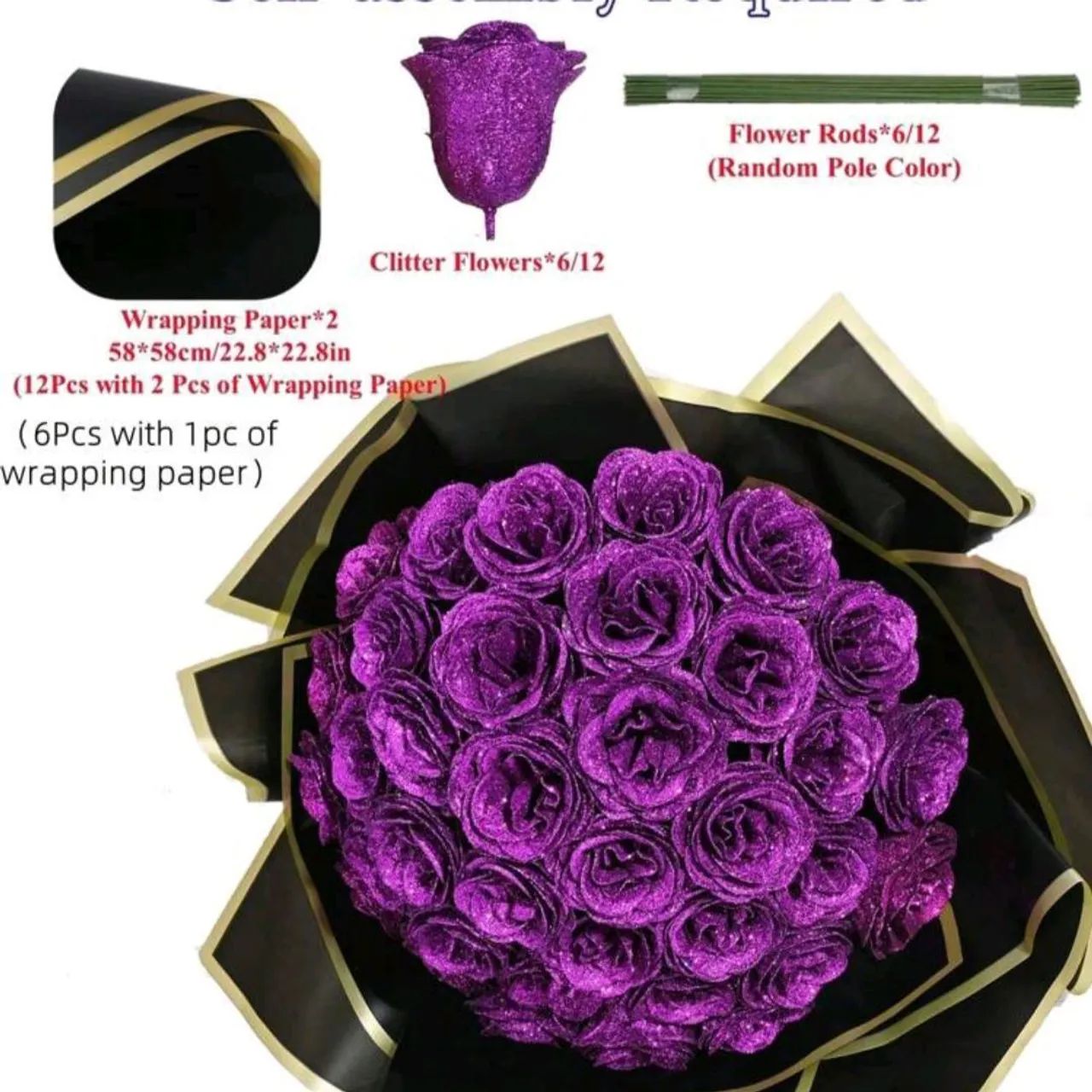 Bouquê de Rosas Roxas que nunca murcham  - Foto 3