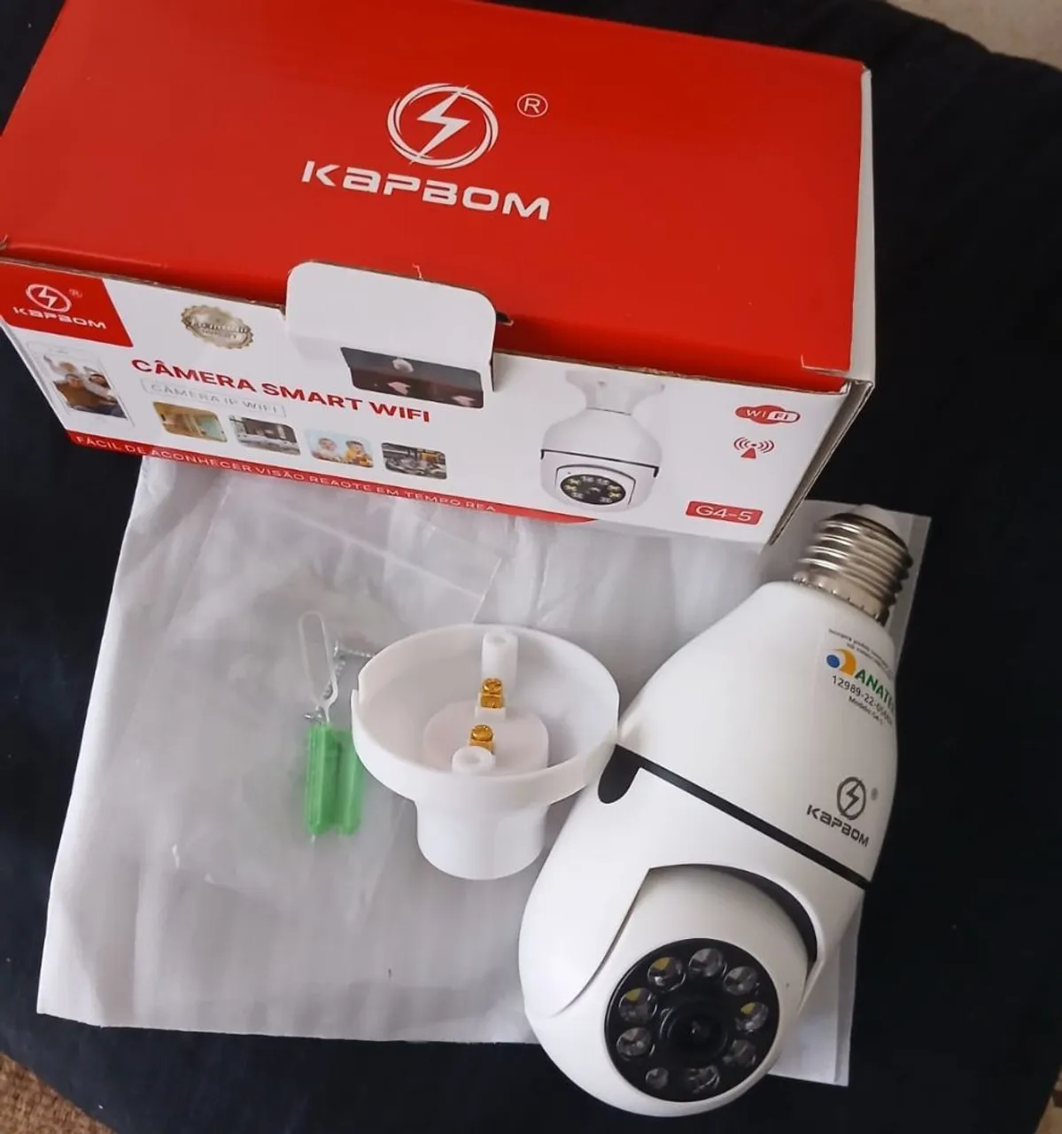 Câmera Smart Wifi Lâmpada Kapbom G4-5