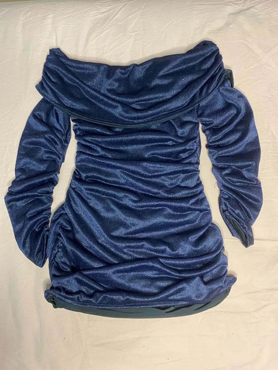 Vestido azul drapeado tamanho PP - Foto 2