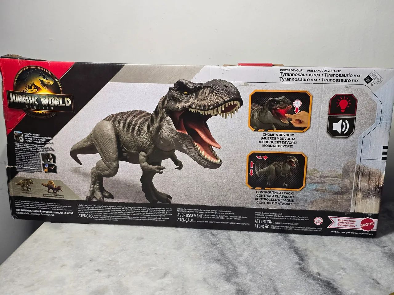 Jurassic World T-REX Power Devour Mattel lacrado - Foto 3