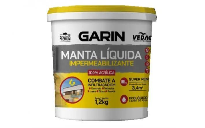 Manta líquida impermeável Garin 1.2Kg Branca Vedag 3,4M