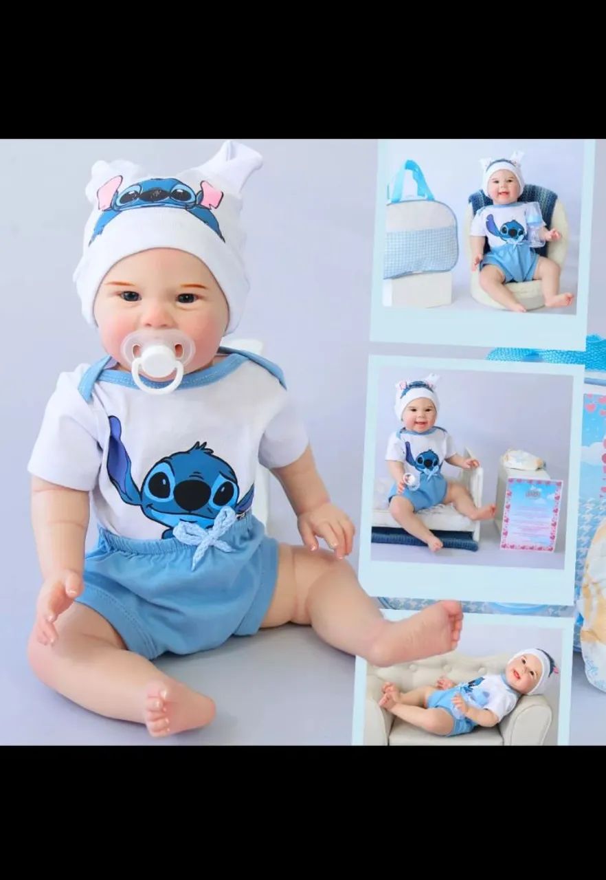 Boneca Reborn Bebê Realista Stitch menino - Foto 2