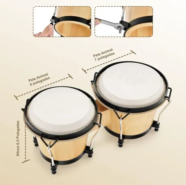 Bongo estado de novo - praticamente sem uso - com bag e afinador - Foto 5