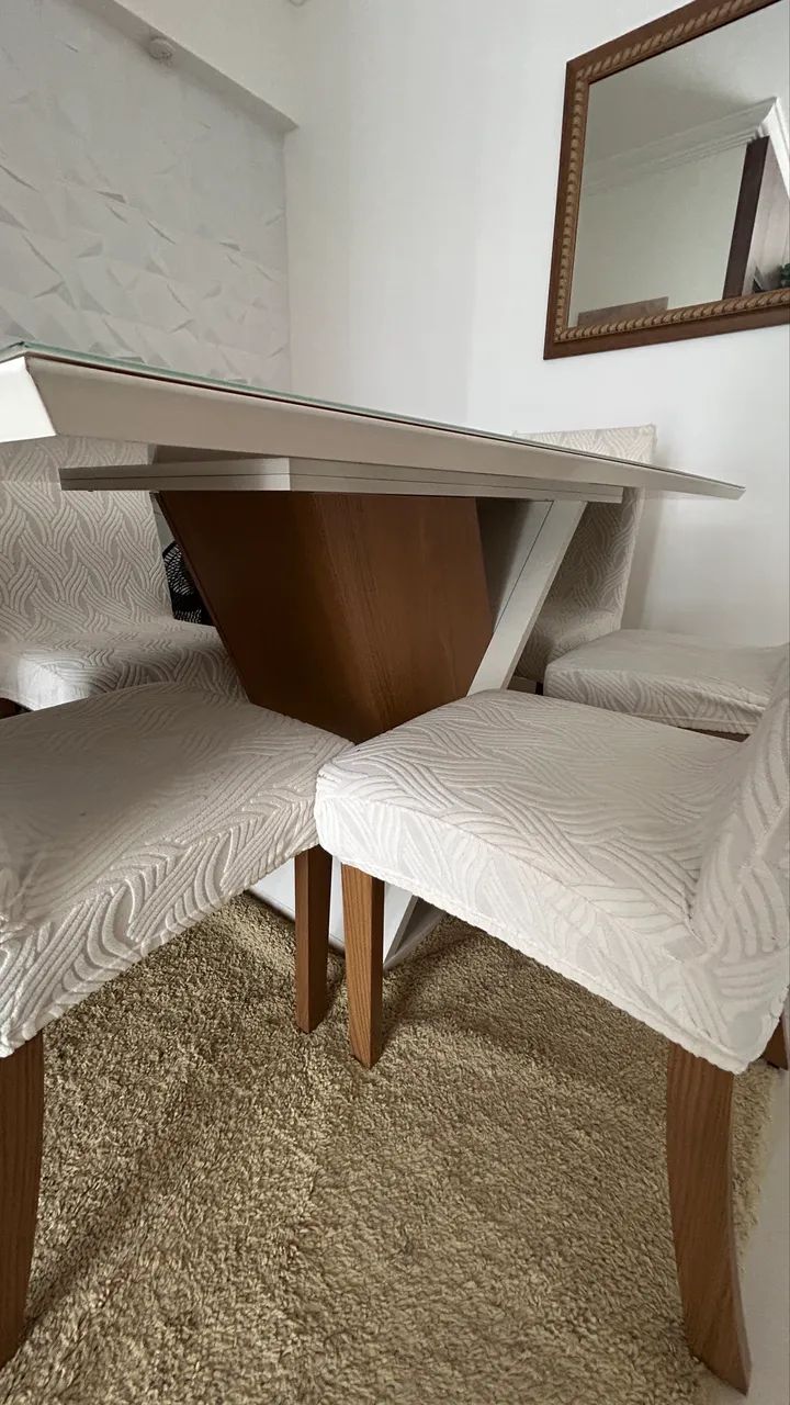 Mesa de jantar retangular 6 lugares com cadeiras - Foto 2