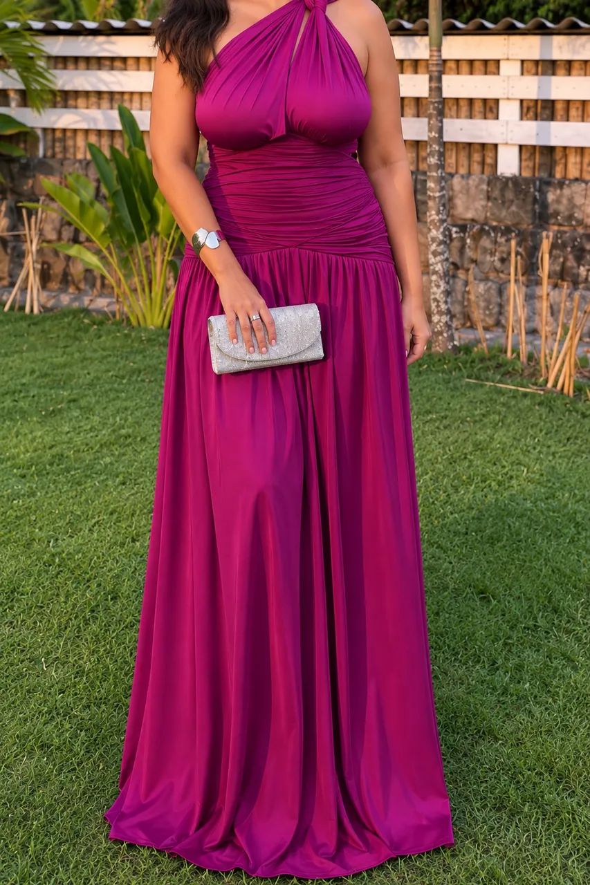 Vestido longo pink/magenta - Foto 2