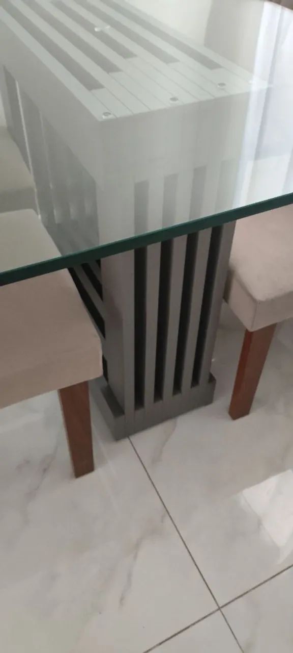 Mesa de jantar retangular de vidro  - Foto 3