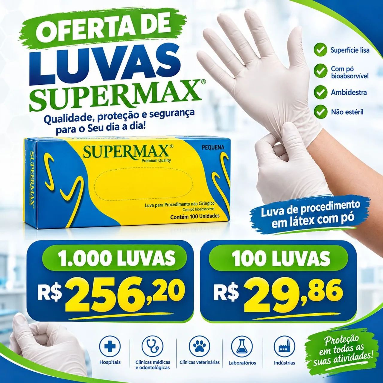Luvas de procedimento Supermax  - Foto 2