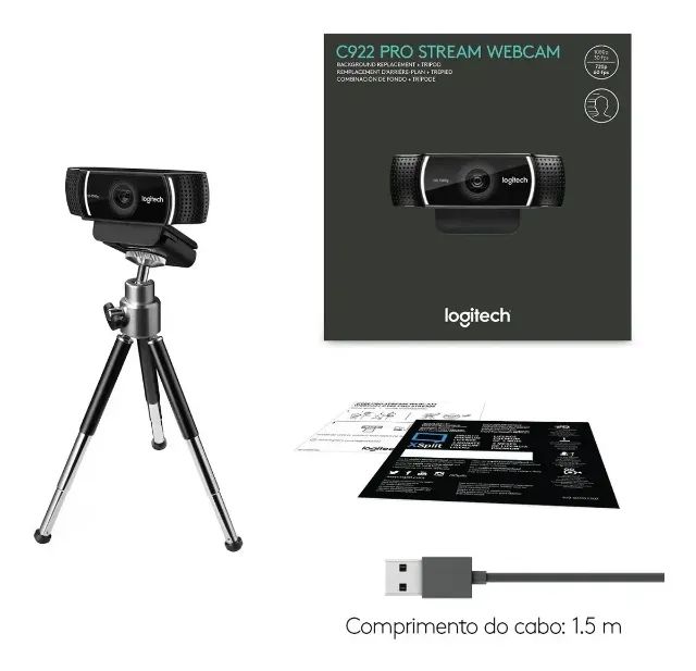 Webcam Logitech c922 PRO full Hd 1080p 60fps - Foto 5