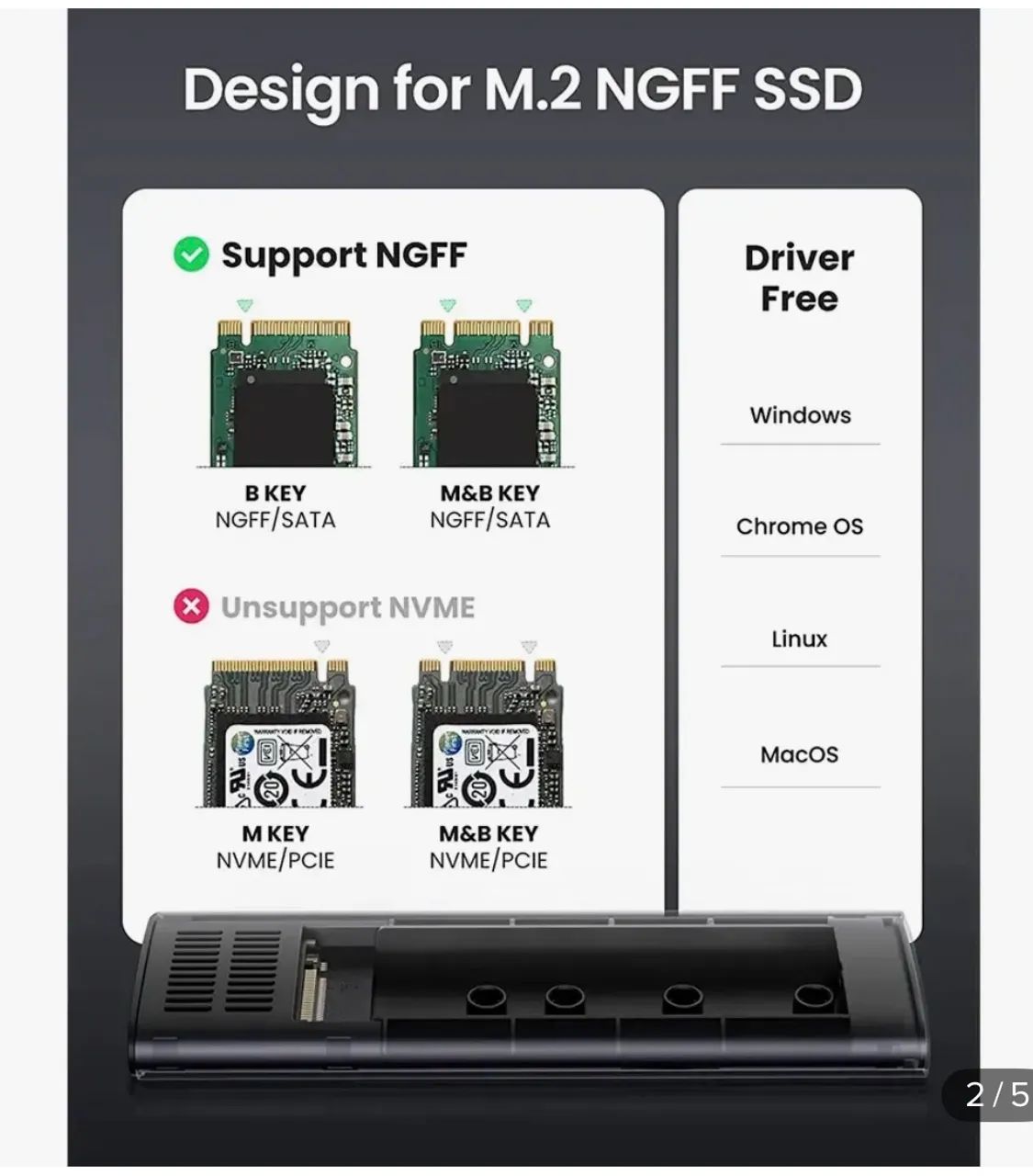 Case Ugreen ssd m.2 SATA - Foto 2