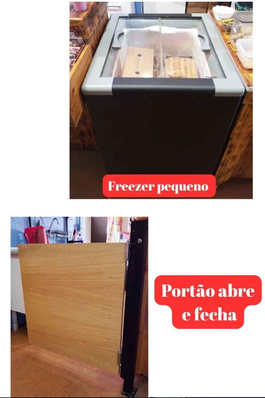 Itens para sorveteria/comércio móveis de madeira, freezer, mesas, cadeiras e outros - Foto 2