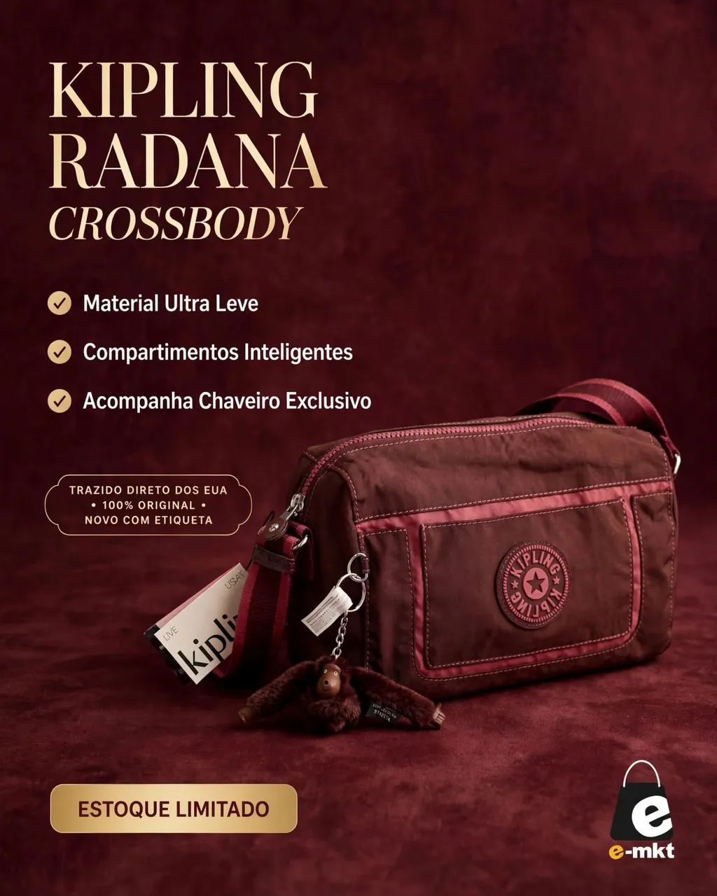 Bolsa Kipling Radana Crossbody transversal 
