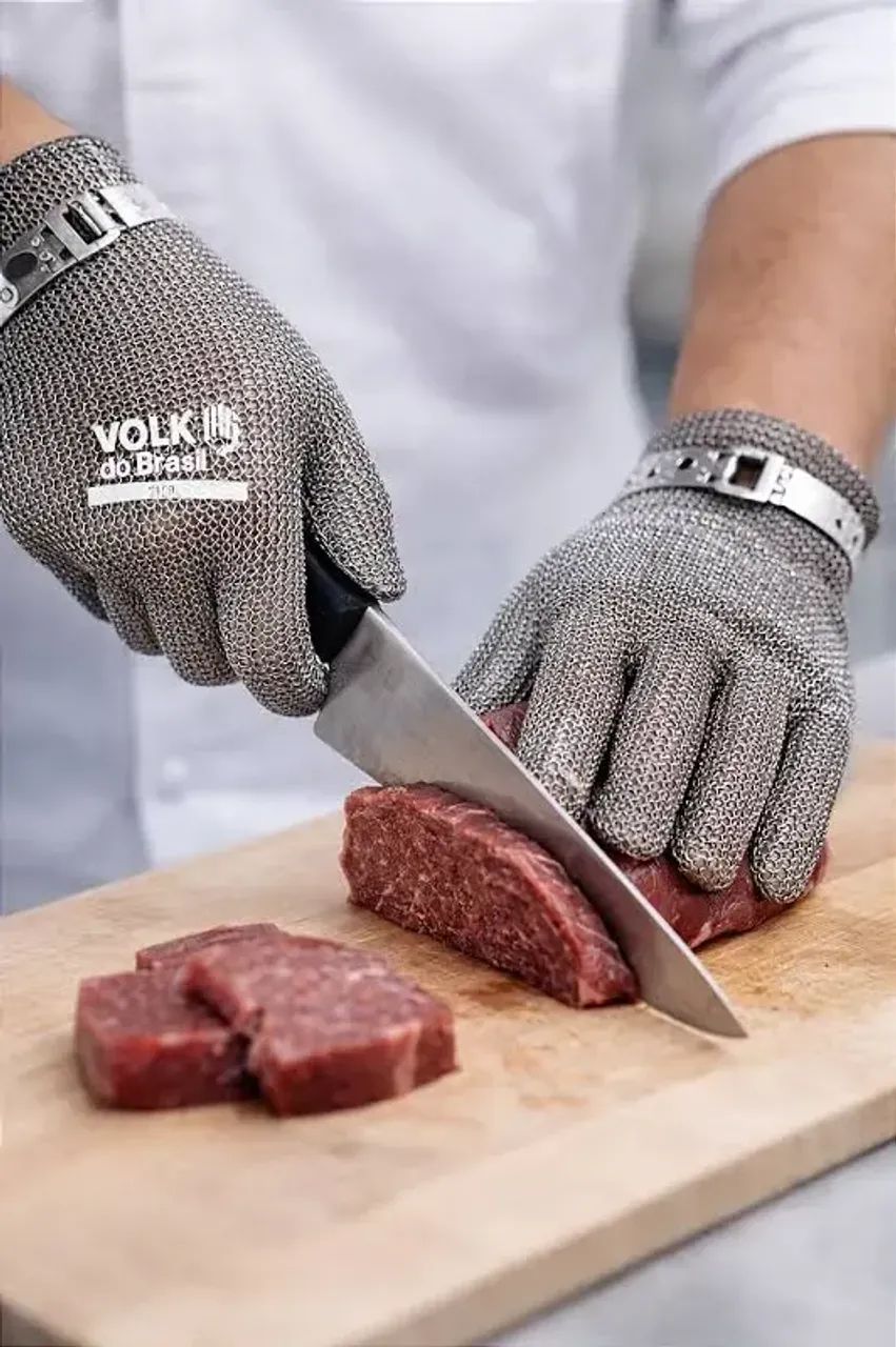 Luva de Aço inox açougueiro Volk brasil - Foto 3