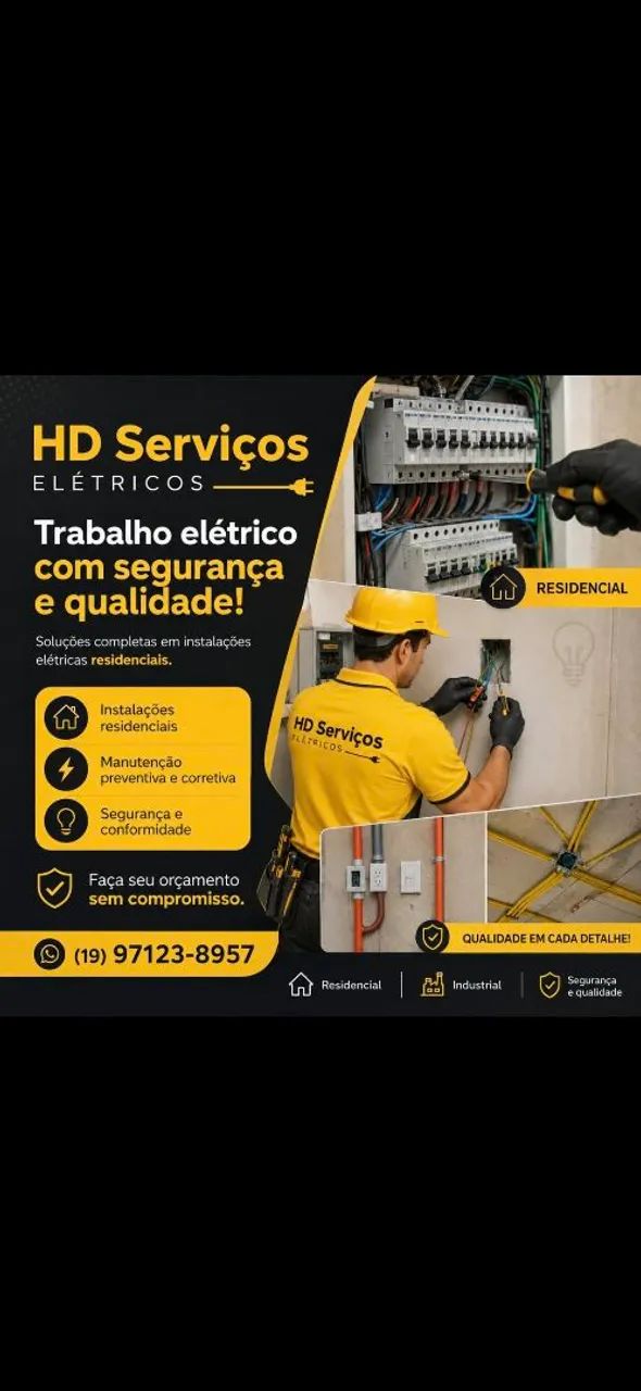 Eletricista residencial e Industrial.