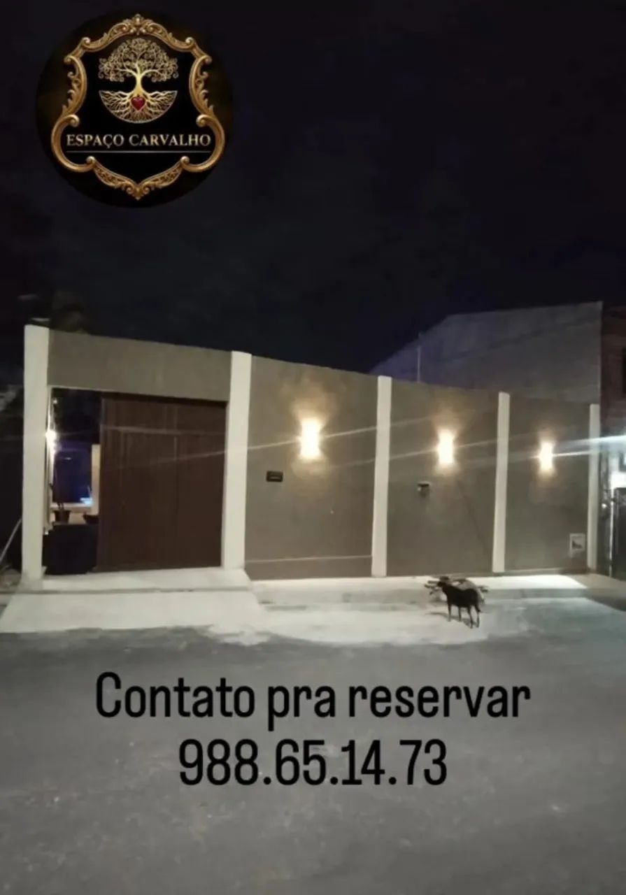 Espaço de festa com suite, piscina e quadra de esportes 