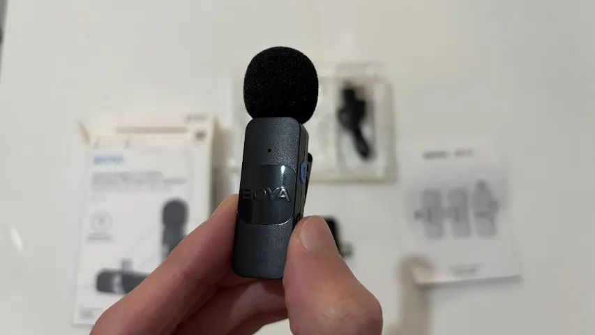 Microfone BOYA BY-V10 sem fio USB-C completo com caixa - Foto 2