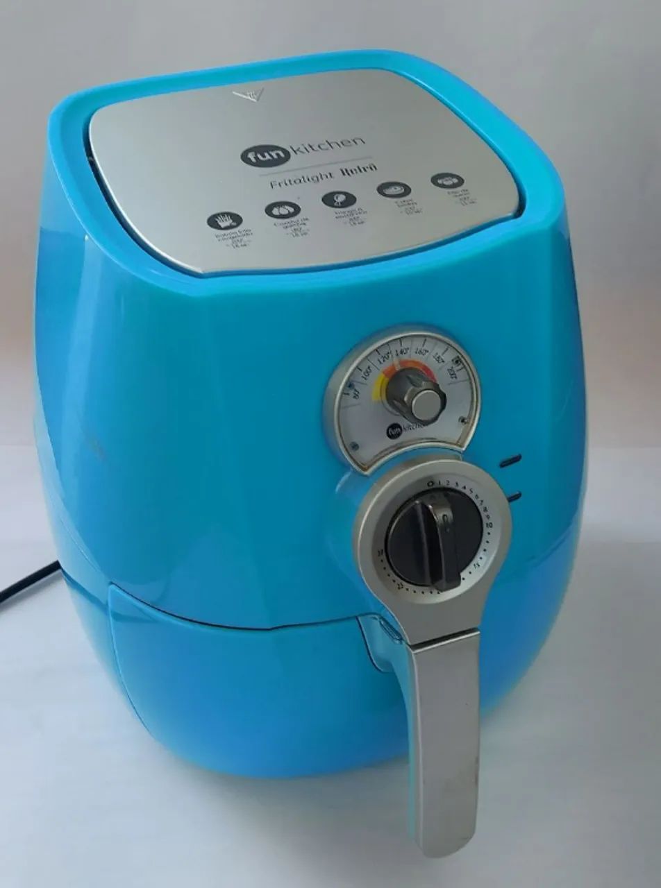 Fritadeira elétrica Retro azul - Fun Kitchen - USADA E COM AVARIA