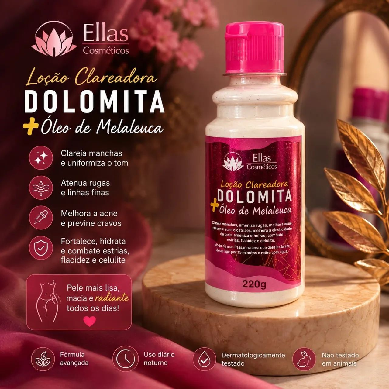Clareador Extra Forte Ellas Cosméticos 200g  - Foto 5