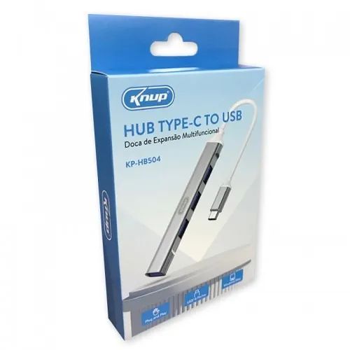 Hub Tipo c Com 1 Usb 3.0 e 3 Usb 2.0 Kp-hb504 Knup *ENTREGA GRÁTIS* - Foto 3