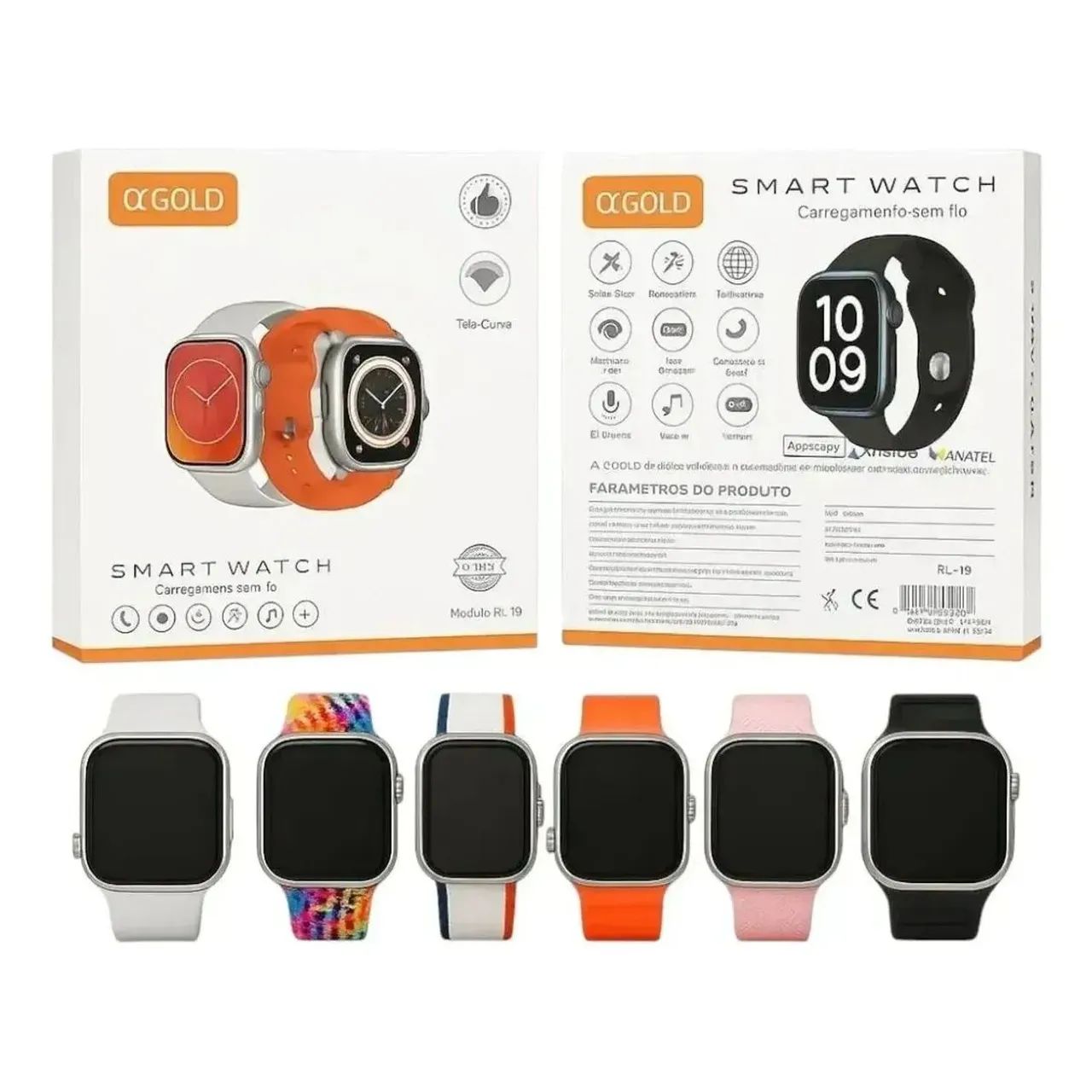 Kit 2 Smartwatch Agold Com 6 Pulseiras Modo Esporte 49mm - Foto 2