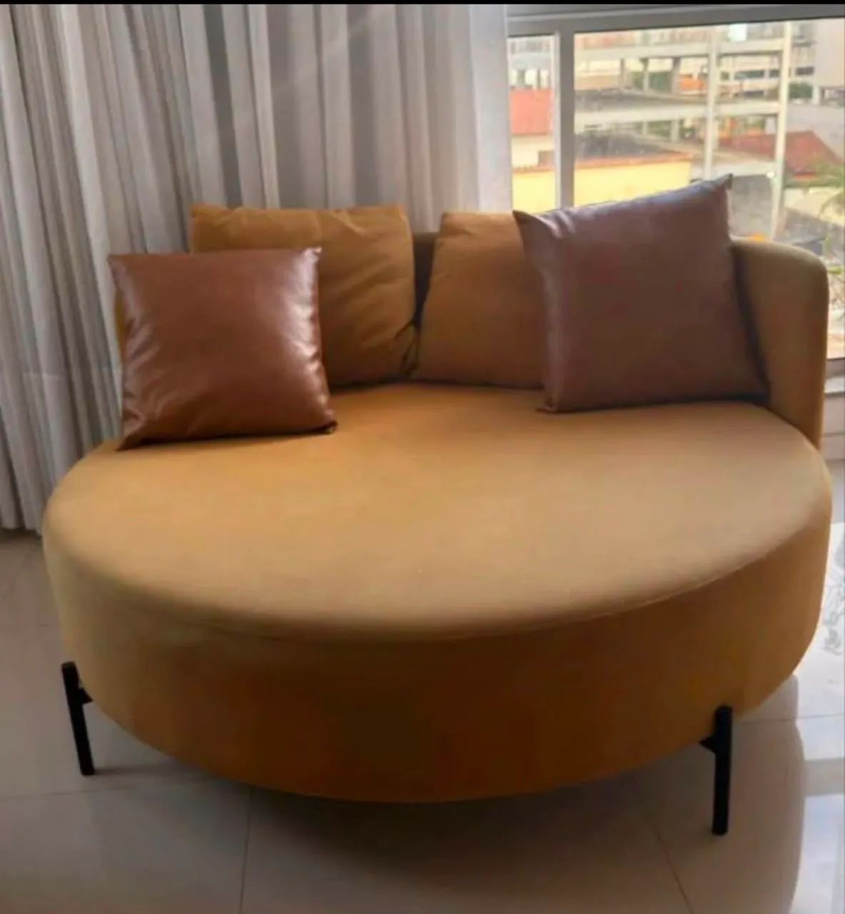 Sofá Chaise redondo + almofadas  - Foto 5